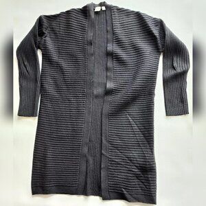 GAP Women's Wool Blend Open Front Long Black Cardigan Sweater Size Small